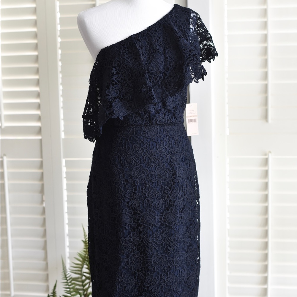 New Nanette Lepore Crochet One Shoulder Dress 12 - Picture 3 of 16